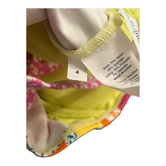 Bleu Rod Beattie Tankini Top Wild at Heart High-Neck Tie Tropical Beachy Sz 4 - Picture 5 of 8